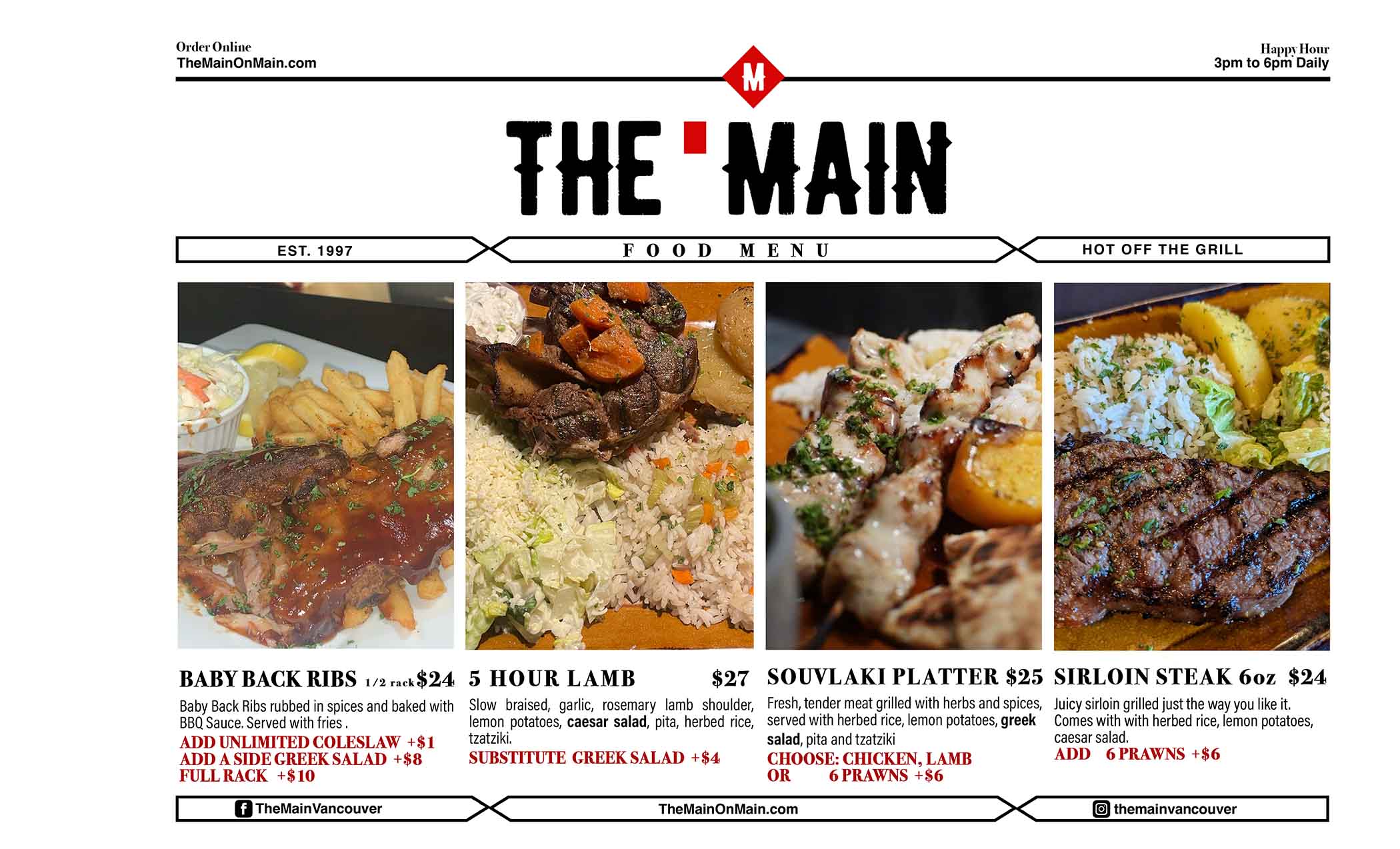 The Main Lunch Menu Page 2